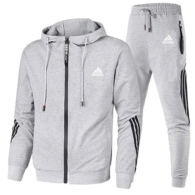 2023 Casual Sportswear Suit Men'S Hoodie and Trousers Two-Piece Zippered Hooded Sweatshirt Sweatpants Men'S Suit-Gennys fashion