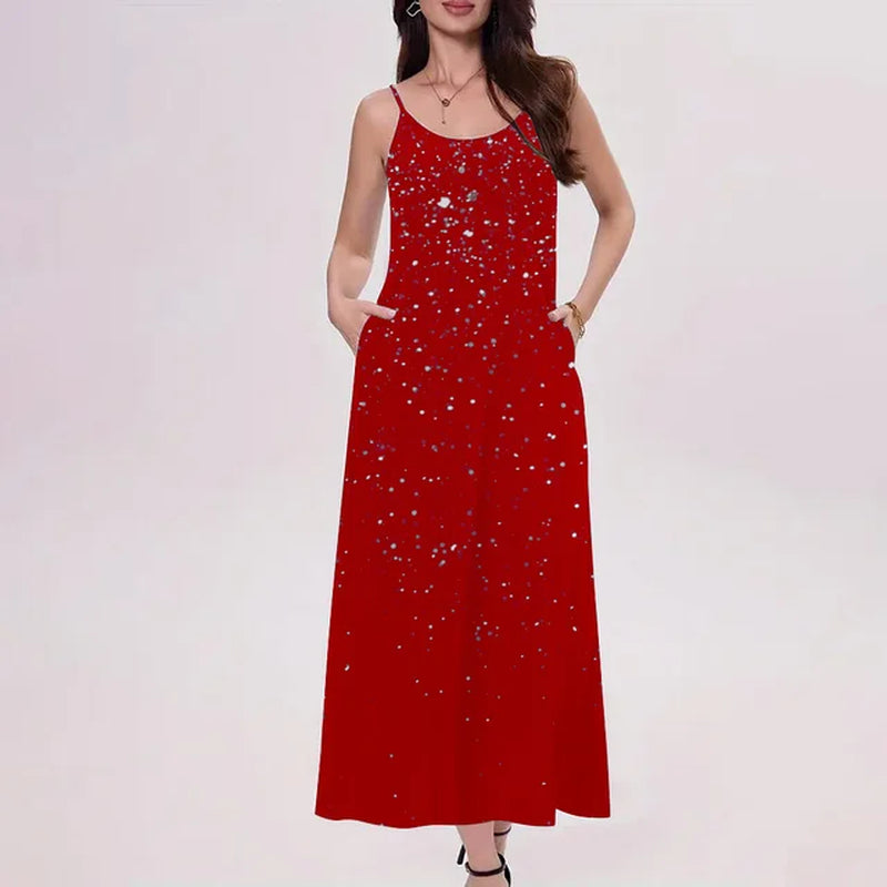 Star-Dotted Halter Dress