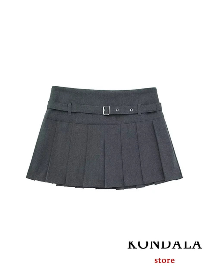 TRAFZA Vintage Casual Chic Women Skirt Solid Short Zipper Straight Short Skirt New Fashion 2024 Summer Holiday Mini Skirt-Gennys fashion