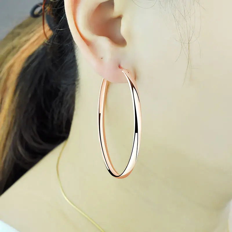 24K Gold-Plated Hoop Earrings-Gennys fashion