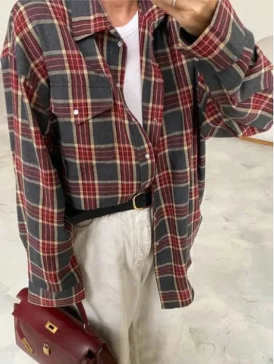 Vintage Oversized Plaid Shirt