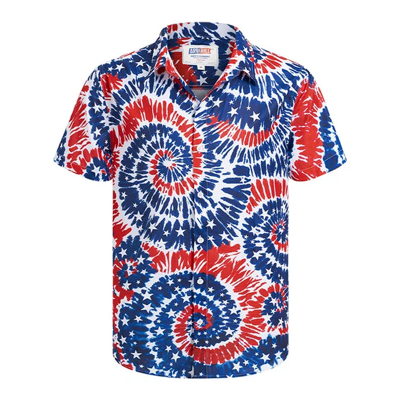 America Flag Graphic Shirts for Men Clothing 3D Printed Hawaiian Beach Shirts Short Sleeve Y2K Tops Vintage Clothes Lapel Blouse-Gennys fashion