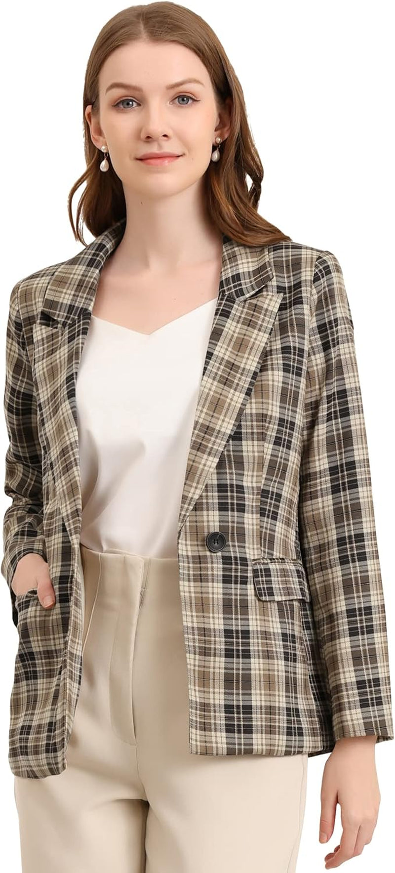 Plaid Boyfriend Blazer 