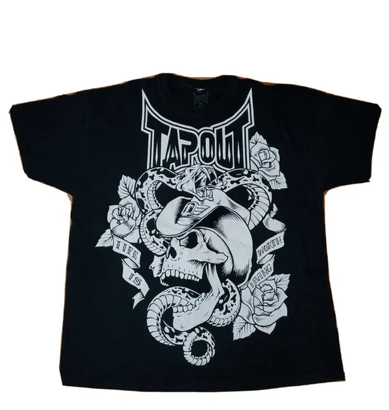 Gothic Summer New Tapout Tshirt Women Cotton Printed Short-Sleeved Y2K Punk round Neck Retro Casual Niche T-Shirt Women Clothing-Gennys fashion