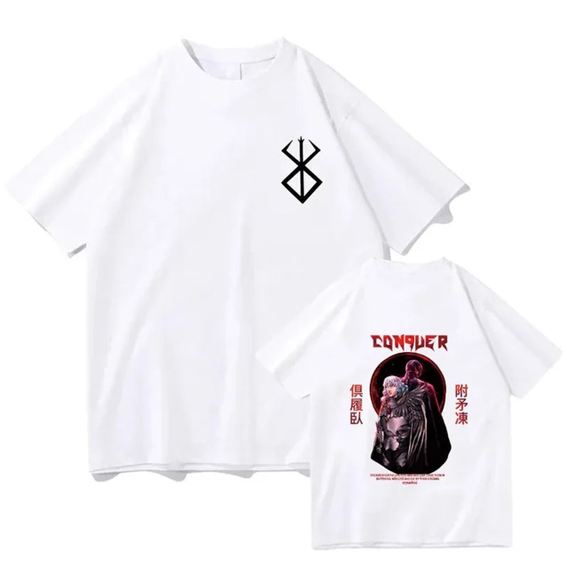 Berserk T Shirts Guts Funny T Shirt Men Cool Manga Graphic T-Shirt Japanese Anime Women Cotton Harajuku Manga Hip Hop Tops Tees-Gennys fashion