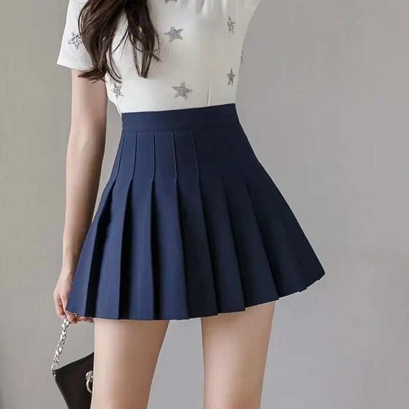 2024 Spring Summer Korean Skirt Shorts Women High Waist Sexy Mini Skirt School Short Pleated Kawaii Japanese Pink Skirt Female-Gennys fashion