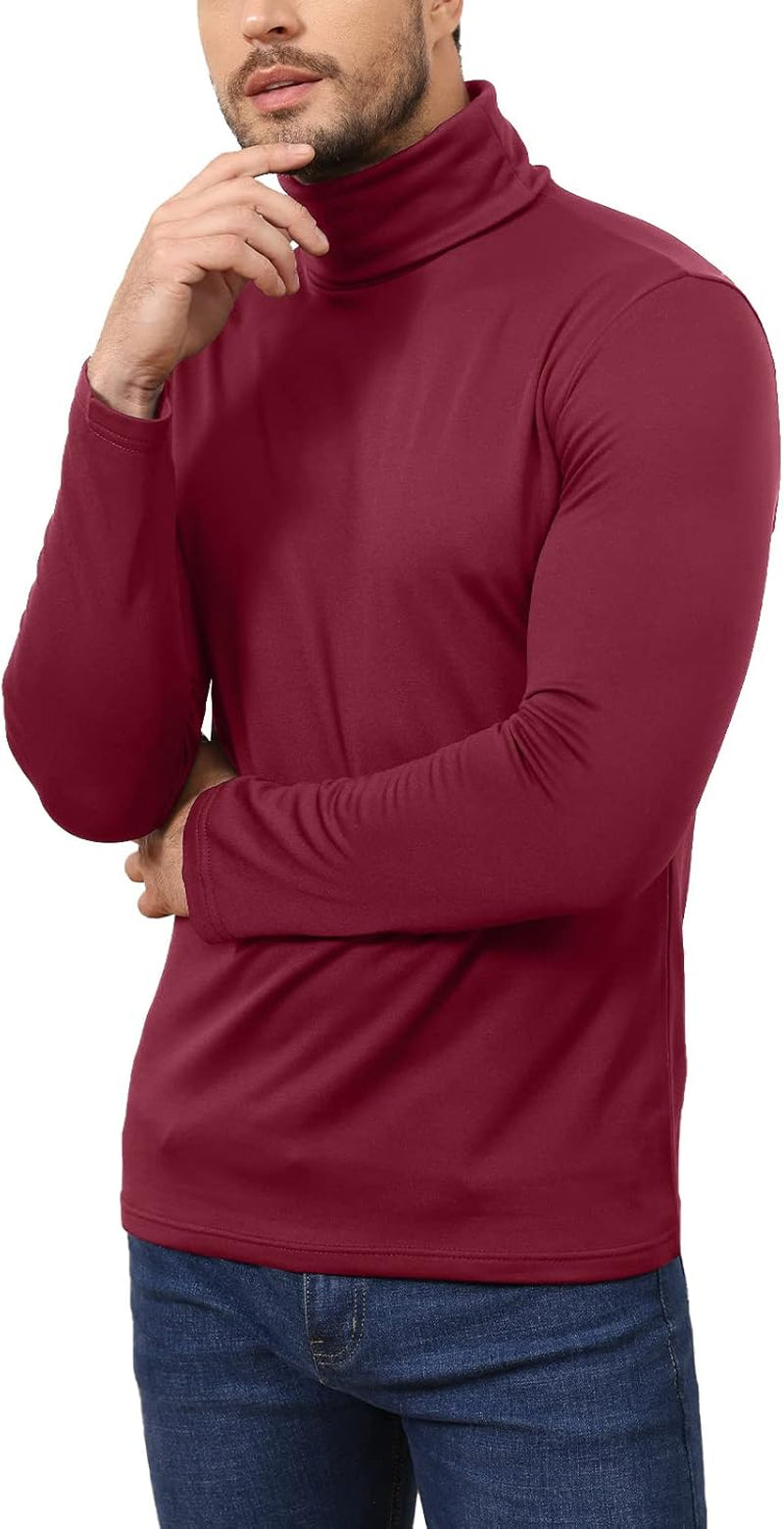 Men Turtleneck Jumper Lapel Pullover Solid Color Tops Knitwear Sweaters Cotton Wool Blend-Gennys fashion