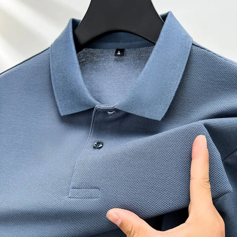 Men'S T-Shirt Polo, 100% Cotton 2024 Summer Fashion Casual Short Sleeve Polo Shirt, Lapel Wear Solid Color Top,Tees-Gennys fashion