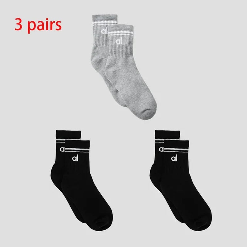 AL Goddess Sports Yoga Solid Color Cotton Socks Vintage Long Sock Yoga Pilates Fitness Women'S Fashion Socks Yoga Long Socks-Gennys fashion